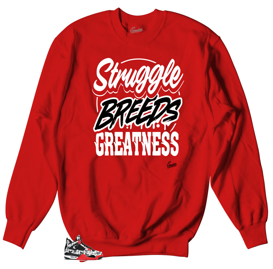 Crewneck Sweater matches Jordan 4 Tattoo sneakers