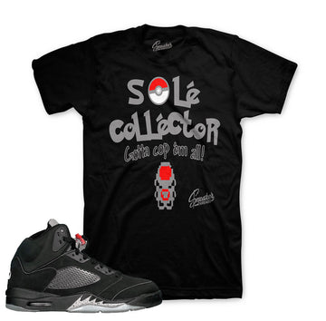 Jordan 5 metallic tees match retro 5 black metallic shoes.
