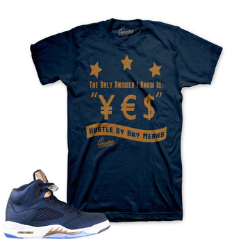Jordan 5 bronze obsidian tees match retro 5 sneaker bronze shirt.