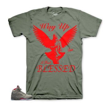 Dark stucco Jordan 5 shirts match | Camo Jordan 5 tees.