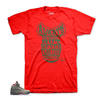 Jordan 5 camo shirts match retro 5 sneaker tees.