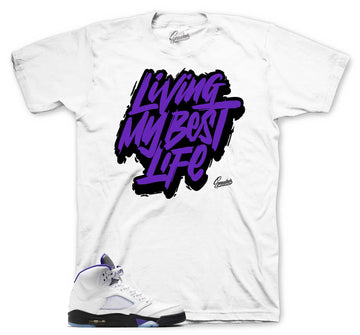 Retro 5 Concord Shirt - Living Life - White