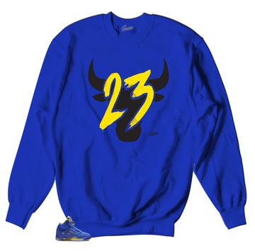 Crewneck designed to match Retro sneaker Jordan 5 reverse Laney collection