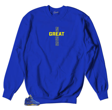 retro Jordan 5 sneaker reverse Laney has sweater to match