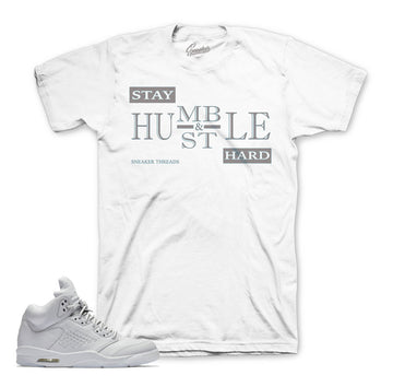 Jordan 5 pure platinum tee match retro 5 Premium shoes.