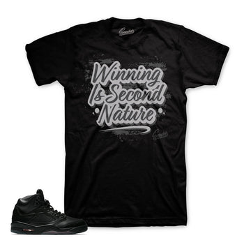Jordan 5 Triple black tees match retro 5 shoes.