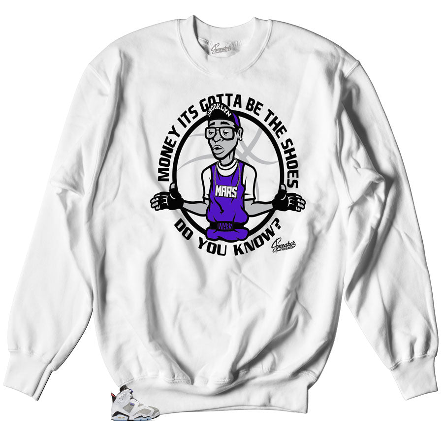 crewneck sweater made to match Jordan 6 concord flint sneakers