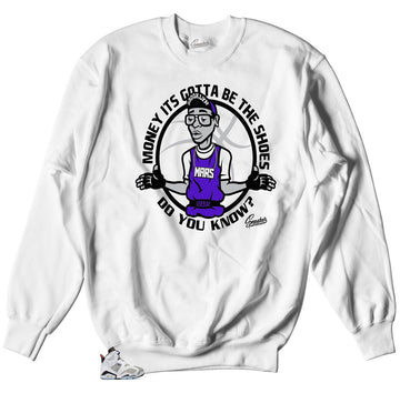 crewneck sweater made to match Jordan 6 concord flint sneakers