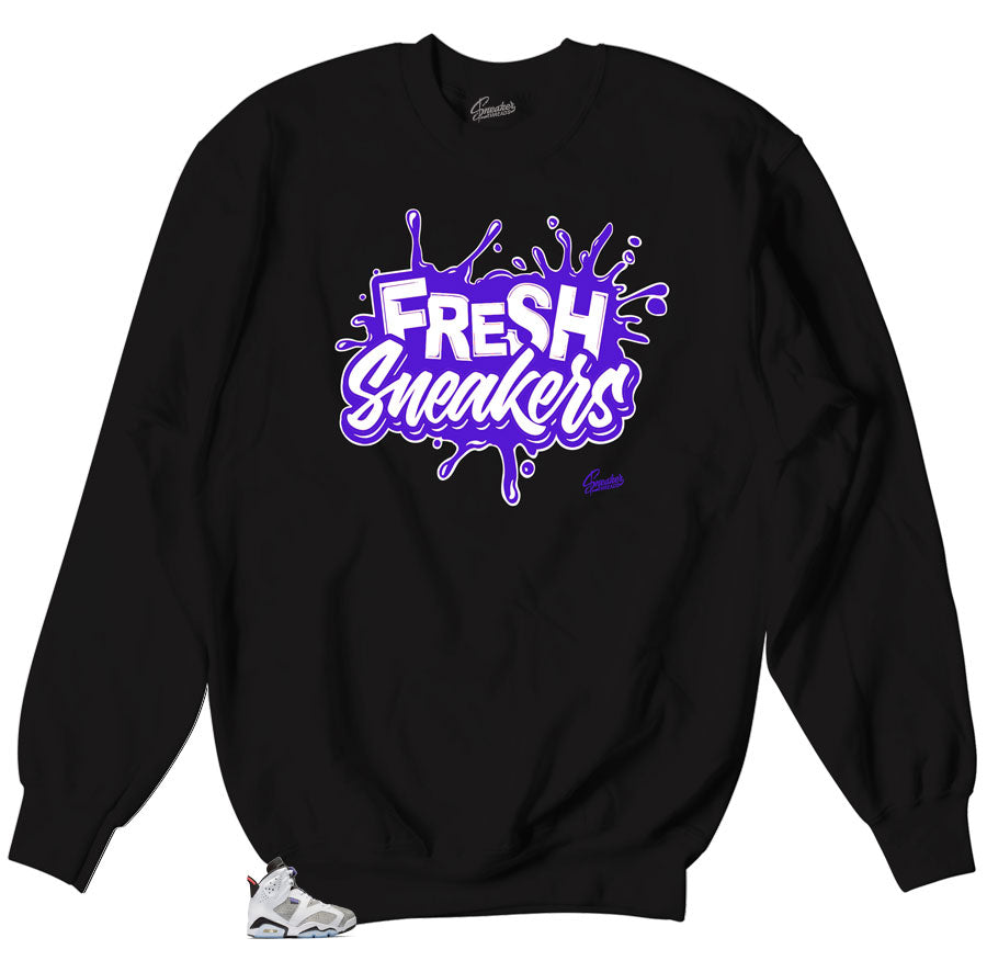 Crewneck sweater collection matches Jordan 6 flint sneakers