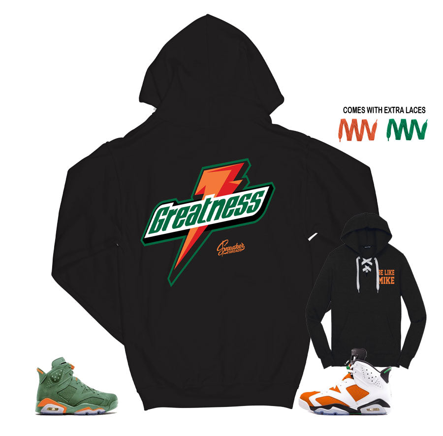 Hoodies mach Jordan 6 gatorade like mike shoes.