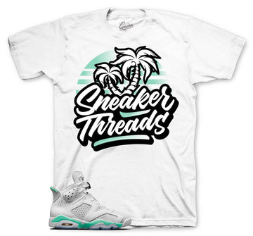 Retro 6 Mint Foam Shirt - St Palms - White