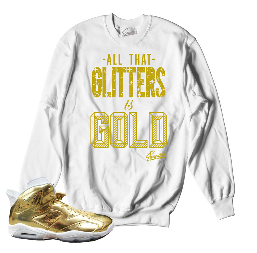 Jordan 6 pinnacle gold sweaters match retro 6 sneaker crews.