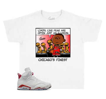 Kids Red Cement 6 Shirt - Chicago's Finest - White