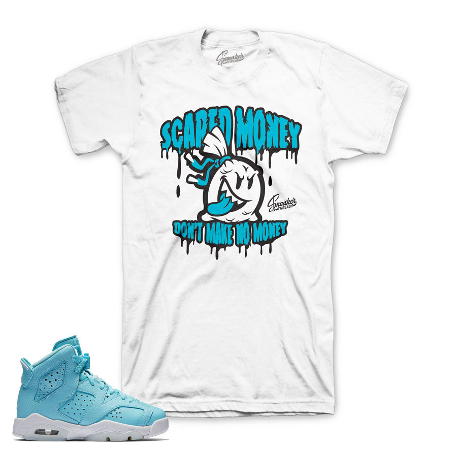 Jordan 6 still blue official matching tee shirts.