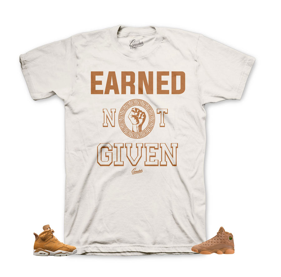 Wheat shirts match Jordan retro 6, 13, 1 shoes |  Earned Tee.