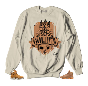 Jordan 6 wheat shirts match retro 13 sneaker sweaters.