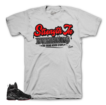 Bred jordan 8 clothing matches retro 8 sneaker tees.