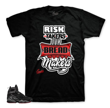 Jordan 8 bred shirts match retro 8's sneaker cement tee.
