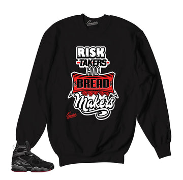 Sweaters match Jordan 8 bred retro 8 sweatshirts.