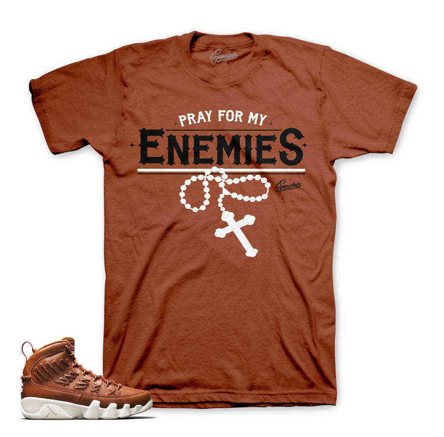Jordan 9 baseball glove tee match hazelnut retro 9 sneakers.