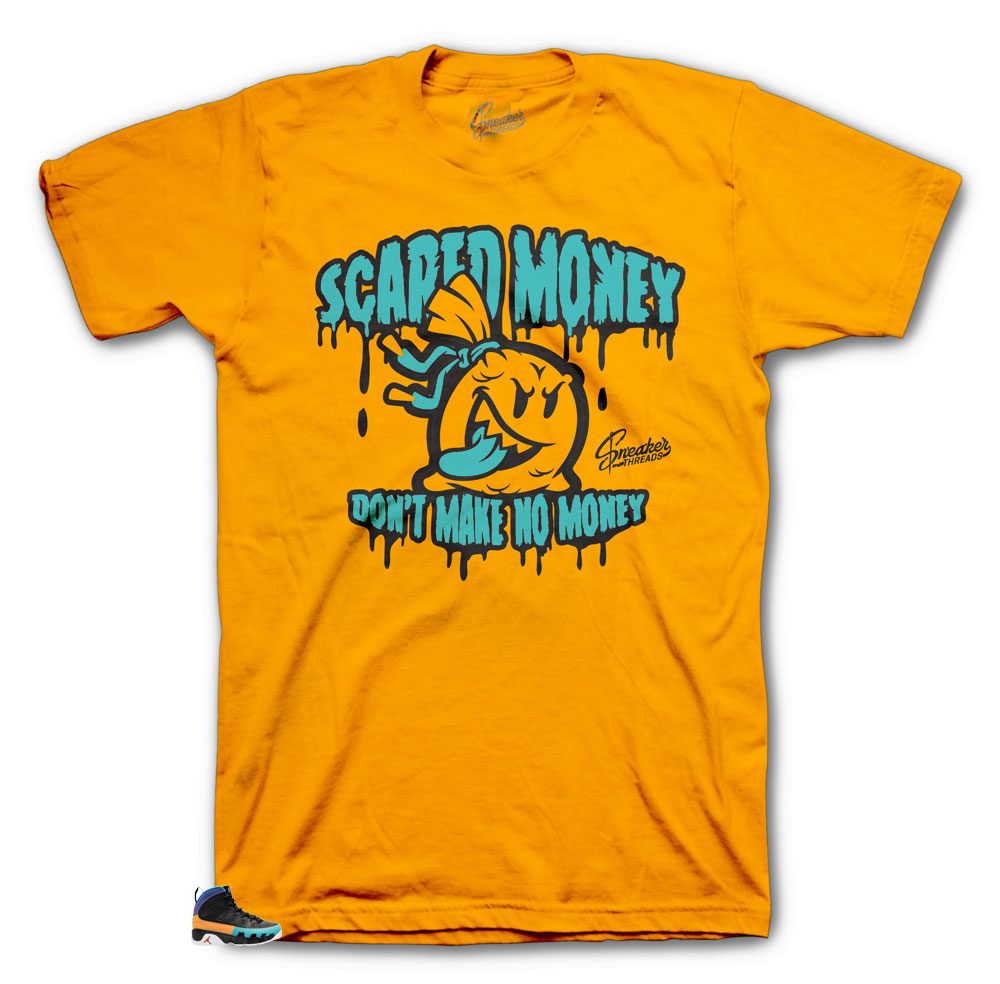 Jordan 9 Do It Scared Money shirt to match sneakers releasing