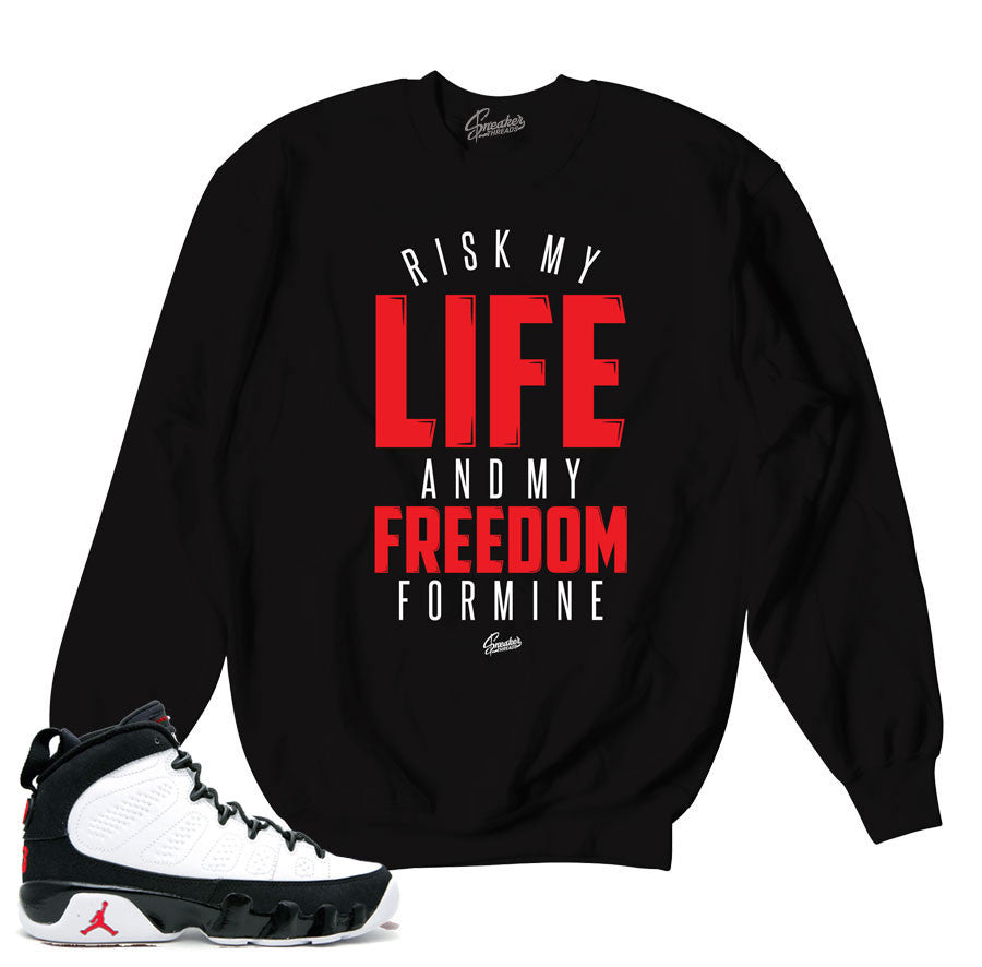 Jordan 9 space jam OG sweaters match retro 9 crews.