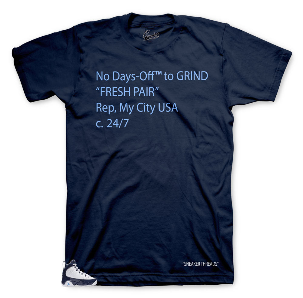 UNC 9s sneaker Jordan has matching tees designed to match Jordan UNC 9s