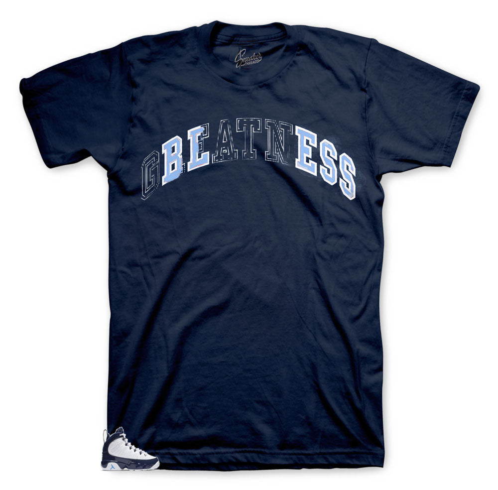 UNC 9s sneaker Jordan has matching tees designed to match Jordan UNC 9s