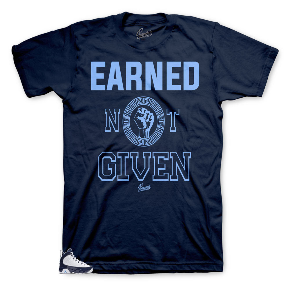Jordan sneakers All Star Weekend UNC 9s match shirt designed to match Jordan 9s