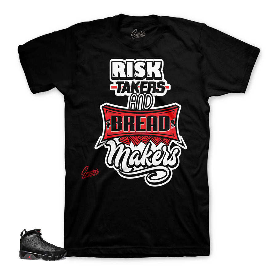 Jordan 9 bred shirts match retro 9 bred sneaker tees.