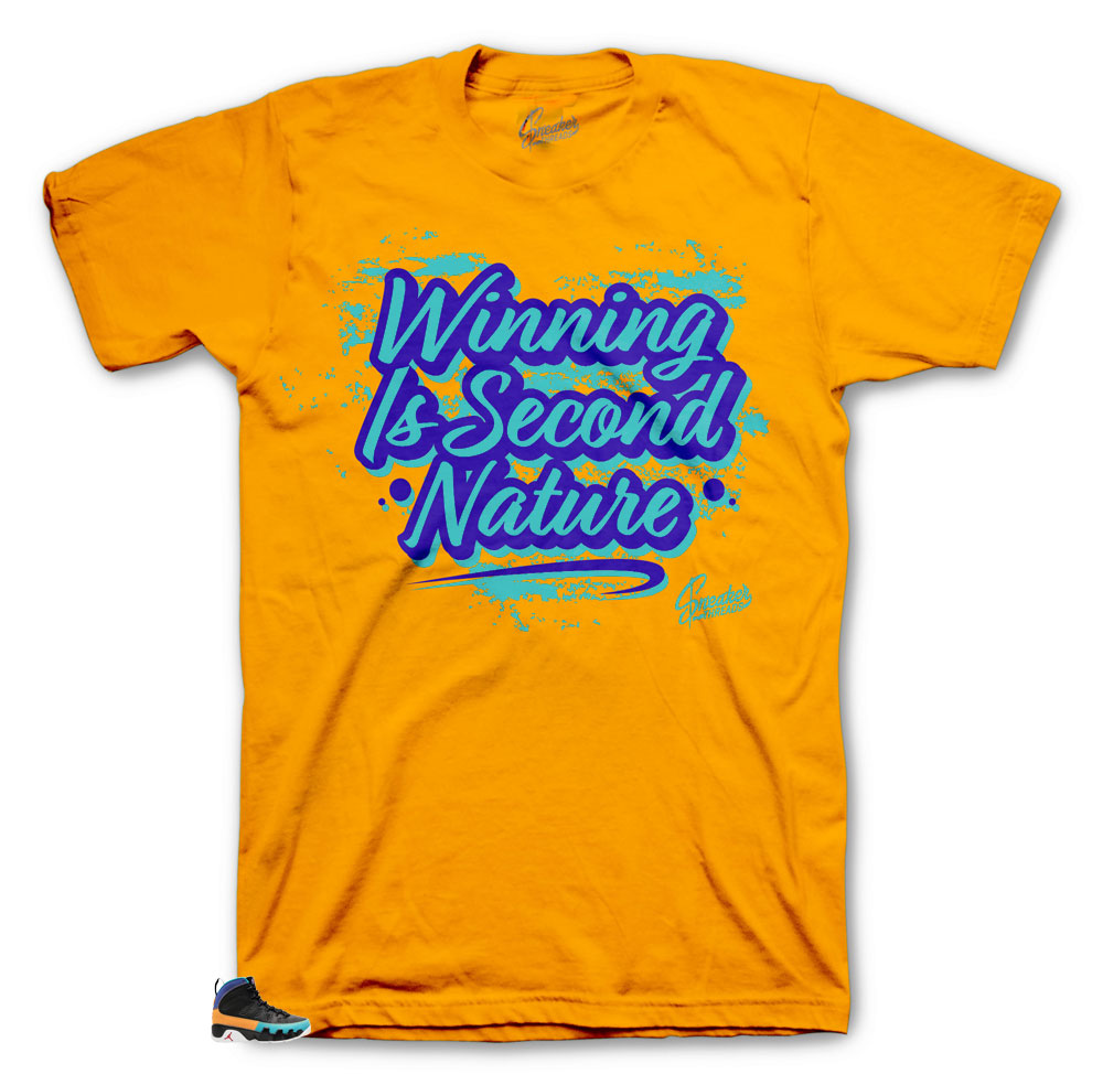 Jordan 9 Do It Nature looking shirt to match sneakers