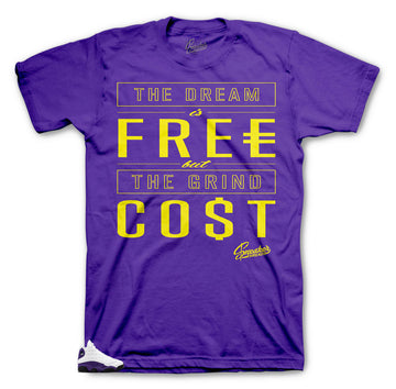 Jordan 13 laker sneakers have matching shirts made to match perfectly