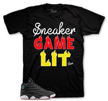 Retro 13 Playoff Shirt - Sneaker Game - Black