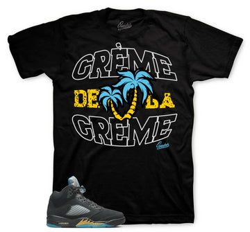 Retro 5 Aqua Shirt - Creme - Black