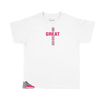 Jordan 12 Racer Pink Greatness Cross Kids shirt