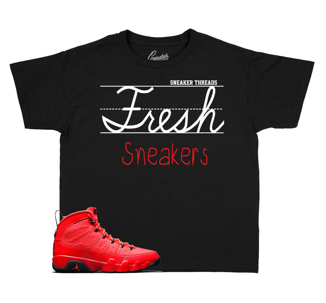 Kids Jordan 9 Chile Red Sneaker Tees