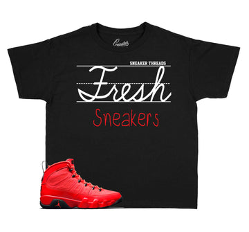 Kids Jordan 9 Chile Red Sneaker Tees
