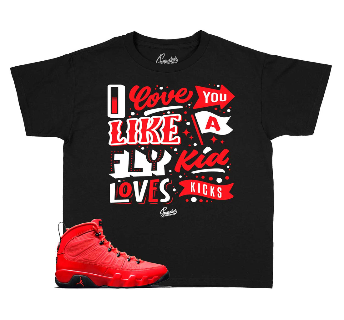 Kids Jordan 9 Chile Red Sneaker Tees