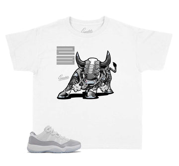 Kids Cement Grey 11 Shirt - Bull - White