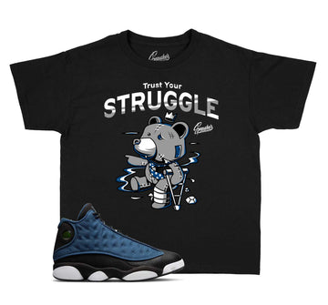 Kids jordan 13 brave blue navy sneaker tees