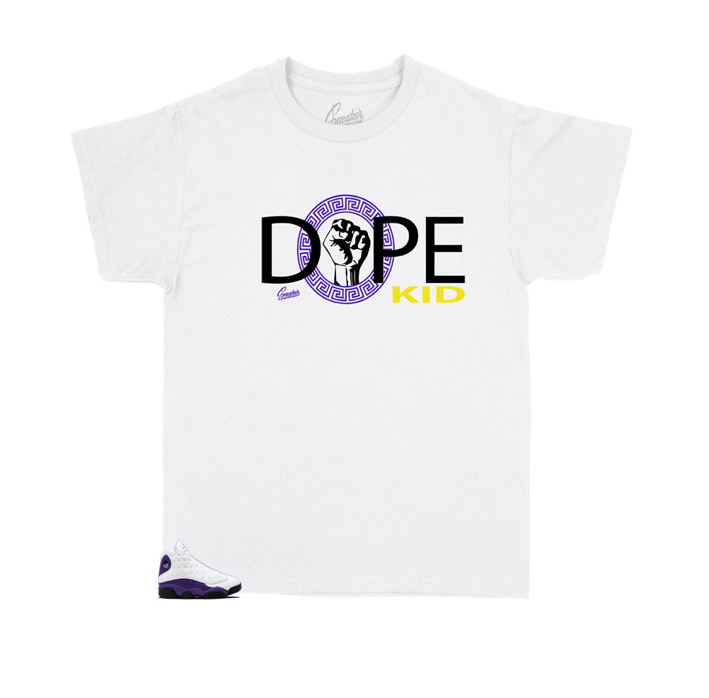 Kids clothing to match with Jordan 13 Lakers