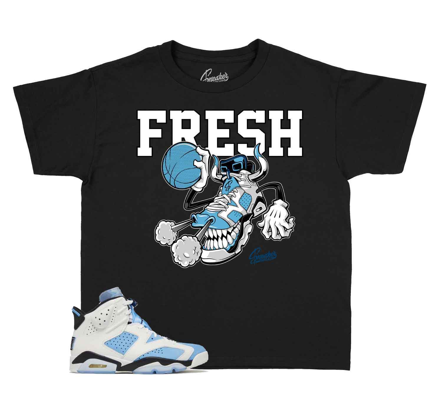 Kids Jordan 6 sneaker match tee