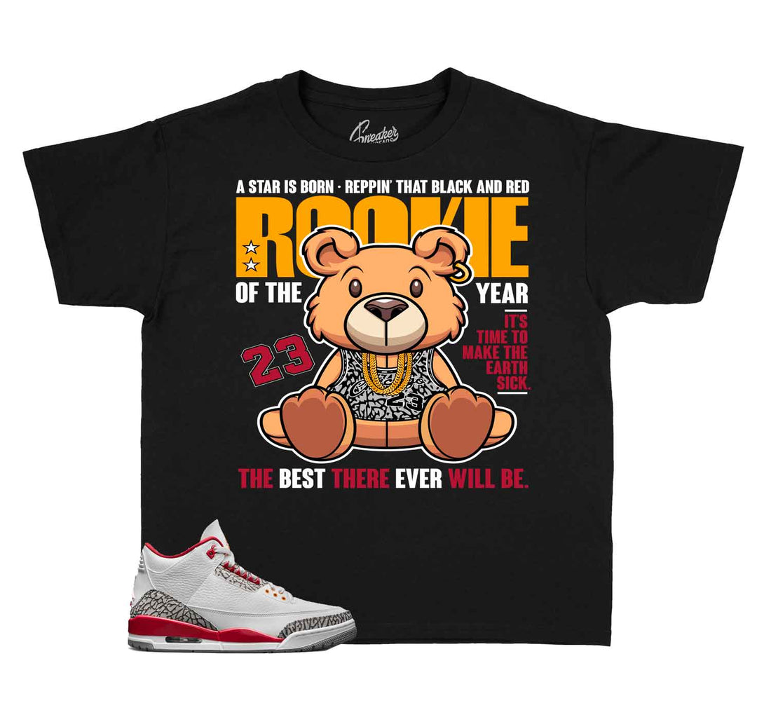 Kids Sneaker tees Match Jordan 3 Cardinal Red
