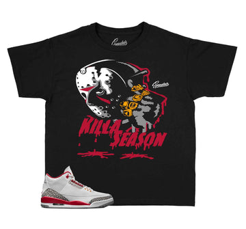 Kids Sneaker tees Match Jordan 3 Cardinal Red