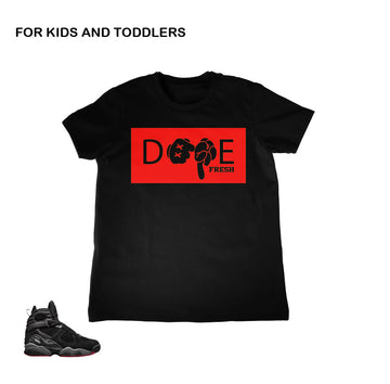 Jordan 8 cement kids tee shirts match toddlers bred clothing.