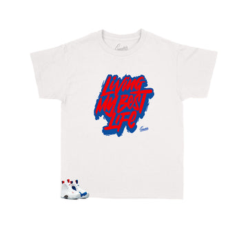 Living my best life kids shirts match new Foamposite USA