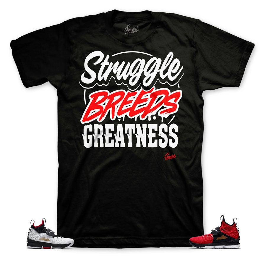 Red diamond turf lebron 15 sneaker tees match shoes.