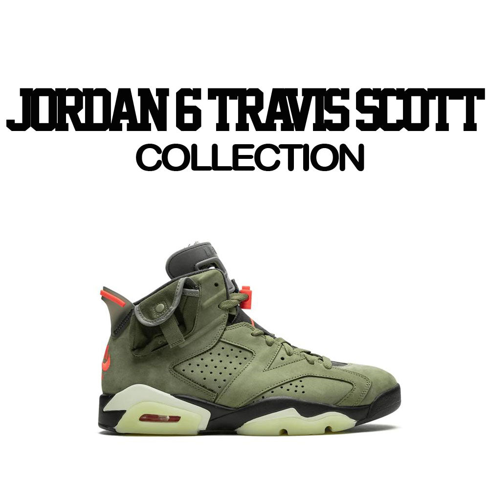 Sneaker tees match Jordan 6 travis scott cactus jack olive shirts.