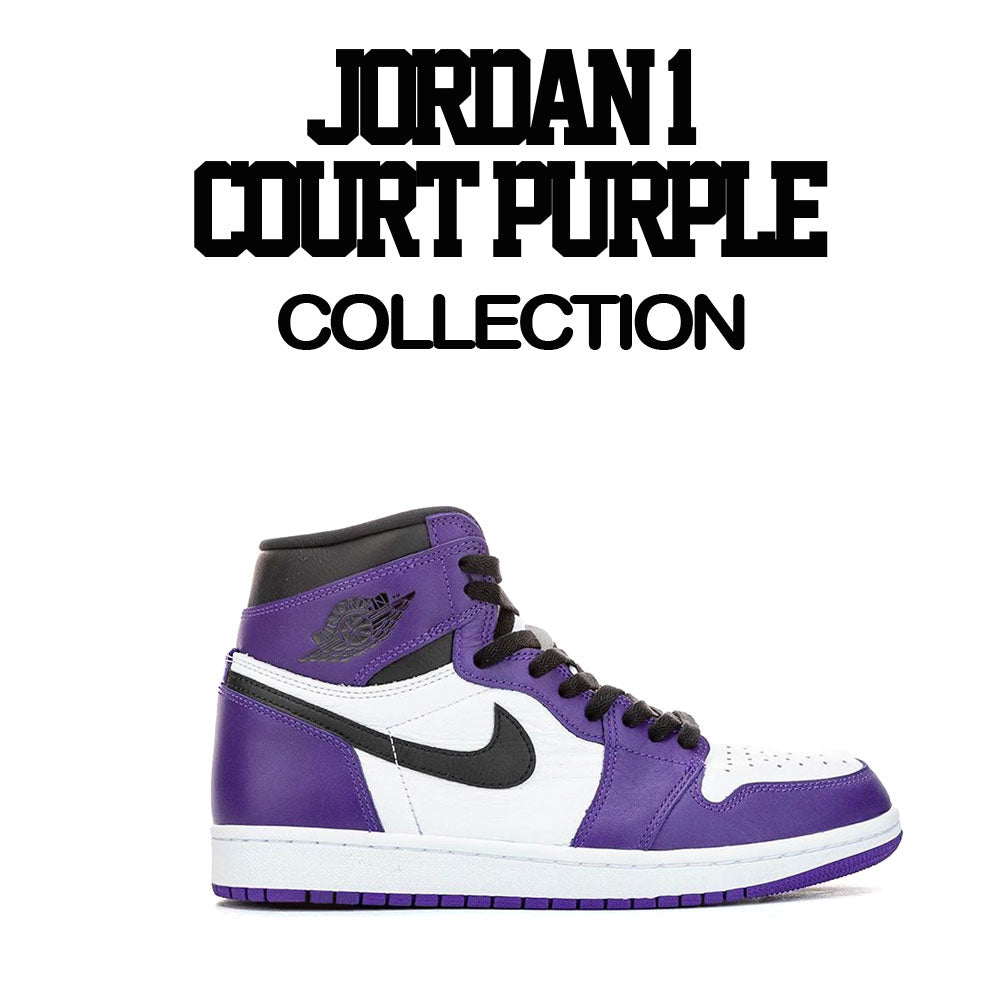 Court Purple Jordan 1 sneaker collection matches mens shirt collection 