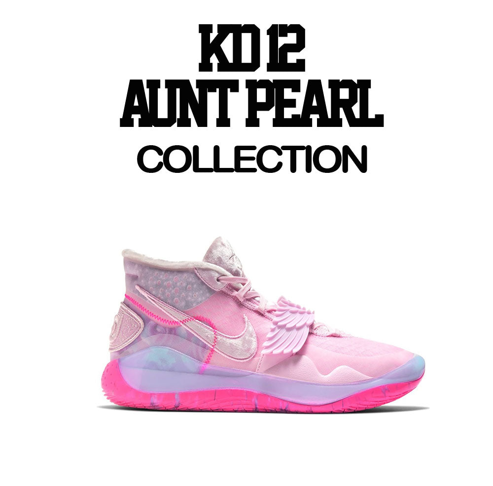 Aunt Pearl KD 12s sneakers that match a t shirt collection 